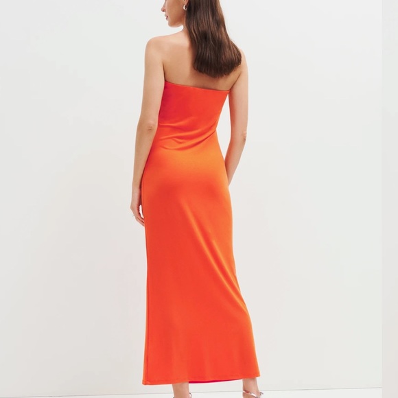 Reformation orange knit strapless dress-size small NWT - Picture 4 of 5